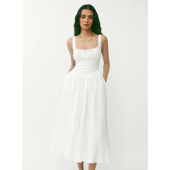 Reformation Dresses & Skirts - Reformation White Balia Linen Dress US 6